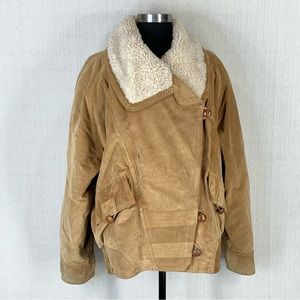 Avanti Tan Leather Jacket with Cream Collar